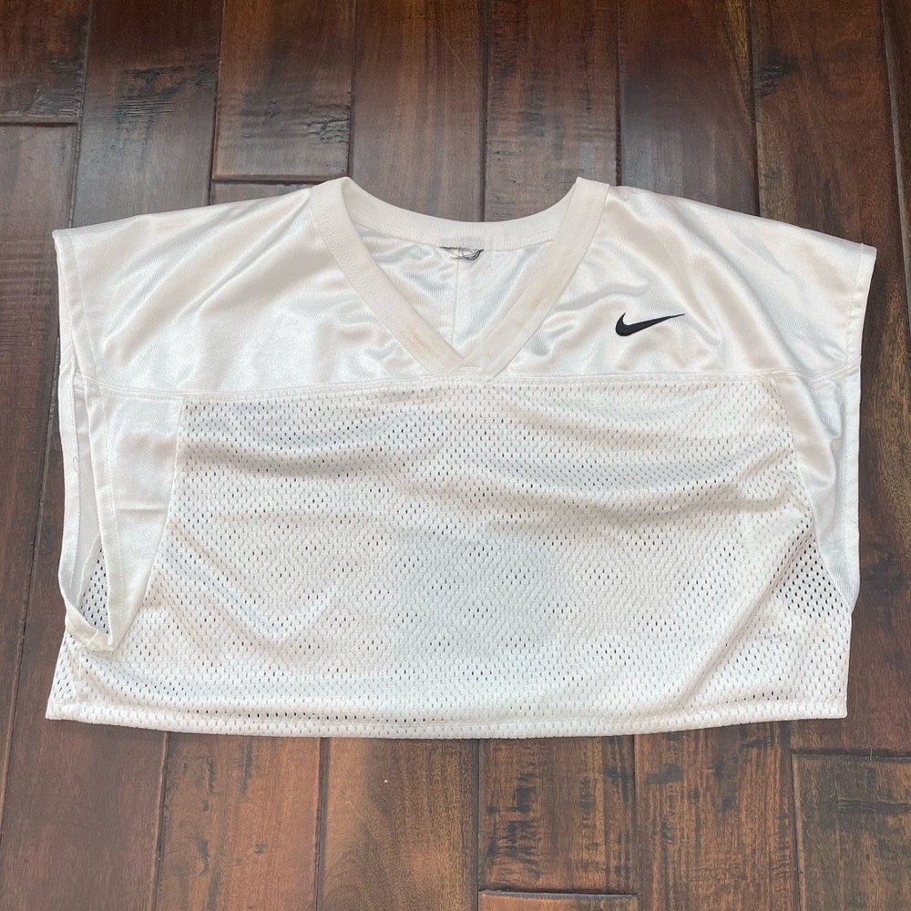 White Cropped Nike Logo Jersey